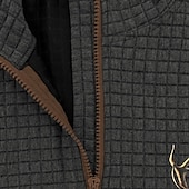 baratos Suéteres básicos-Homens Moletom Waffle Moletom Moletom com zíper Preto Branco Azul Marinha Cáqui Cinzento Escuro Meio Zíper Gráfico Vaca Imprimir Patchwork Bolso frontal Quarter Zip Diário Feriado Para Noite Poliéster