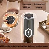 Недорогие Кухонные приборы-портативная электрическая кофемолка с коническими жерновами, перезаряжаемая маленькая кофемолка с 38 регулируемыми степенями помола, компактная беспроводная дорожная кофемолка
