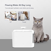 お買い得  犬用ボウル＆フィーダー-犬用 猫用 小型ペット用 自動飲用ボウル / 犬猫ボウル 3 L ABS + PC 自動 簡単装着 噴水 ソリッド ブラック ホワイト ボウル＆摂食 家