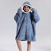 baratos cobertor vestível-cobertor com capuz cobertor usável, super macio quente cobertor oversized moletom flanela sherpa cobertor com bolso gigante para homens mulheres adolescentes amigos