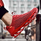 preiswerte Sneaker für Herren-Herren Turnschuhe Flyknit Schuhe Fliegendes Weben Komfortabel Rutschfest Schnürsenkel Dunkelrot Schwarz Weiß