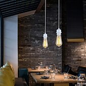 abordables Suspension-Kit de mini luminaires suspendus industriels 3 pièces E26 E27 base Edison style rétro luminaire suspendu à corde noire adapté 110v/220v