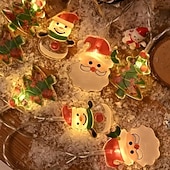 levne Holiday Strip Světla-Vánoční LED řetězová světla 10/20 LED Vánoční sněhulák dekorace stromečku voděodolná girlanda světla USB/bateriově napájená sváteční nový rok vánoční výzdoba pro domácnost ložnice na párty svatební