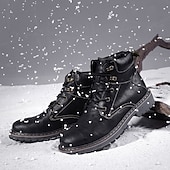 cheap Work Boots-Men&#039;s Brown Leather Work Boots, Durable Lace-Up Ankle Boots with Rugged Sole, Perfect for Outdoor Activities, Construction, and Casual Wear
