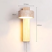 cheap Indoor Wall Lights-LED Wall Sconce Warm White Japanese Style Yellow Travertine Indoor Light with Pull Cord Switch Creative Wind Lamp Shade for Guesthouse Bedroom Living Room 110-240V