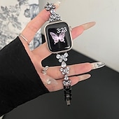 billiga Apple Watch-band-Solo loop Kompatibel med Apple Watch klockband 38mm 40mm 41mm 42mm 44mm 45mm 49mm Dam Bling Diamond Metalllås Legering Ersättningsurband för iwatch Ultra 2 Series 9 8 7 SE 6 5 4 3 2 1