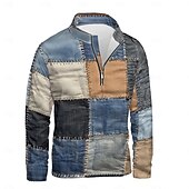 levne Geometrický vzor-Pánské Grafika Slátanina Kapucky Čtvrtletní mikina na zip Dlouhý rukáv Mikina s kapucí Stojáček Denní 3D tisk Dovolená Jdeme ven Streetwear Šedá Tisk Jaro &amp; podzim Návrhář