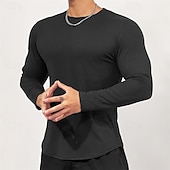 economico T-shirt e Canottiere da Corsa-Per uomo Maglia Atletica Maglia da palestra Camicia fitness Camicia a compressione imbottita Manica lunga Maglietta Informale Athleisure Autunno Traspirante Morbido Allenamento in palestra Corsa