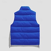 economico Gilet-Per uomo Smanicato Gilet imbottito Gilet Giornaliero Appuntamento Da mare Di tendenza Informale Autunno inverno Tasche Poliestere Tenere al caldo Comodo Liscio Cerniera Colletto alla coreana Standard