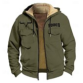 baratos moletons 3d masculinos-Homens Vaca Tosão Moletom Moletons Moletom Manga Longa Moletom com capuz Com Capuz Moda Impressão 3D Feriado Caça Streetwear Azul Marron Zíper Bolsos Outono Inverno Designer