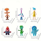 cheap Dolls, Playsets &amp; Stuffed Animals-Inside Out Movie 6-Piece PVC Figure Set - Collector&#039;s Articulated Joy Fear Anger Sadness Character Statues for Display &amp; Party Decor - Ideal for Teens 14+
