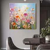 abordables Peintures Abstraites-peinture à l&#039;huile abstraite faite à la main avec des fleurs de prunier, couteau à palette, art mural, impressionnisme texturé, peintures de fleurs, peintures décoratives modernes, art de la chambre