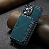お買い得  iPhone用ケース-電話 ケース 用途 iPhone 16 Pro Max プラス iPhone 15 プロマックスプラス iPhone 14 13 12 11 Pro Max Plus Mini SE バックカバー ウォレットカードケース スタンド付き 取り外し可 磁石バックル レトロ風 TPU PC PUレザー