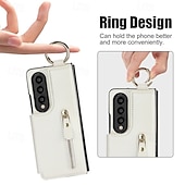 Недорогие Чехлы для Samsung-Чехол для Z Fold 6 Z Fold 5 Z Fold 4 Z Fold 3 с подставкой молнией и кармашком для карт ретро TPU PU кожа