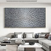 voordelige Schilderijen van bloemen/planten-getextureerde zilveren abstracte schilderkunst handgemaakte getextureerde bloem olieverfschilderij op canvas groot pattle mes olieverfschilderij wandkunst abstracte minimalistische kunst schilderij
