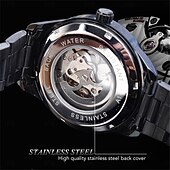 halpa Mekaaniset kellot-FORSINING Miesten Mekaaninen Kello Iso Ace Urheilu Liiketoiminta Rannekello Ontto Rakenne Automaattinen Itsevetävä Valoisa Vedenkestävä Ruostumatonta Teräsketju Kello