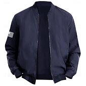 abordables chaquetas y abrigos gráficos para hombre-Hombre Bandera estadounidense de los Estados Unidos Chaqueta de bombardero Abrigo Práctico Casual Deporte Ropa Cotidiana Bolsillos laterales Cremallera frontal Gráfico Otoño Invierno Cuello Mao Manga