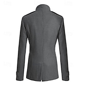 billiga Trenchcoat för män-Herr Peacoat Trenchcoat Dagligen Semester Höst vinter Polyester Håller värmen Ytterkläder Kläder Mode Klassisk Slät Ficka Hög krage Dubbelknäppt