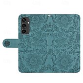 cheap Samsung Cases-Phone Case For Samsung Galaxy S24 S23 S22 S21 Ultra Plus A55 A35 A25 A15 5G S20 FE S25 Ultra Wallet Case with Wrist Strap Kickstand Warm Flower Floral TPU PU Leather