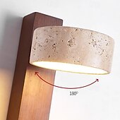 cheap Indoor Wall Lights-LED Wall Sconce Warm White Japanese Style Yellow Travertine Indoor Light with Pull Cord Switch Creative Wind Lamp Shade for Guesthouse Bedroom Living Room 110-240V