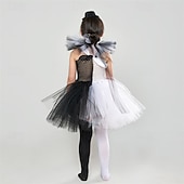 halpa Tyttöjen Halloween-asut-Lapset Tyttöjen Mekko Cosplay mekko Cosplay Custom Yhtenäinen väri Värikäs Hihaton Suoritus Juhla Halloween juhla Silmukka Tilkkutäkki Vintage Goottityyli Halloween Custom Polyesteri Polvipituinen A