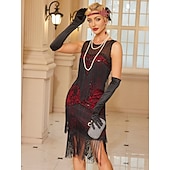economico Vestiti-Anni Ruggenti Anni 1920 Abito da vacanza Abito Flapper Vestito Mascherata Il grande Gatsby Gentildonna Invitato al matrimonio Paillettes Frangia con nappe Per donna Halloween Carnevale Mascherata