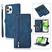 abordables Carcasas iPhone-teléfono Funda Para iPhone 16 Pro Max Plus iPhone 15 Pro Max Plus iPhone 14 13 12 11 Pro Max Plus Funda Trasera con Soporte Magnética con cordón Retro TPU Cuero de PU