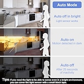 cheap USB Strip Lights-Motion Sensor LED Light Strip 1-2.5 Meters, Rechargeable Battery Box, Indoor Motion-Activated Light for Wardrobes, Stairs, Cabinets, Counters, and Beds (Batteries Not Included)