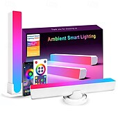 cheap Smart Lights-LED Smart Light Bar with Control Ambient Lights Tuya Smart Wifi LED Computer Desktop Background Atmosphere Light E-sports RGB Slide Light with Bluetooth Music Pickup Light RGBIC Plug Power Supply2 Pcs