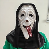 levne Příslušenství-Výkřik MOMO Pár Maska Halloween skupinové rodinné kostýmy Dospělí Pánské Dámské Strašidelný kostým Párty předvečer Všech svatých Karneval Mardi Gras Jednoduchý karnevalový kostým
