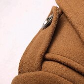 billiga Trenchcoat för män-Herr Vindtät jacka Yllekappa Trenchcoat Dagligen Semester Höst vinter Ylle Håller värmen Vindtät Ytterkläder Kläder Mode Klassisk Slät Ficka Kavajslag Enkelknäppt