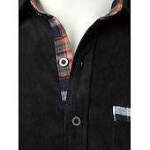 economico Camicie da uomo-Per uomo Camicia Camicia di velluto a coste Sovracamicia A quadri Esterno Strada Nero Blu marino Marrone Verde Manica lunga Colletto Inverno Primavera &amp; Autunno Abbigliamento