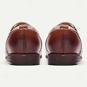 cheap Jacquard shoes-Men&#039;s Faux Leather and Jacquard Oxford Shoes - Vintage Lace-Up Dress Shoes with Crane Print for Formal and Casual Wear
