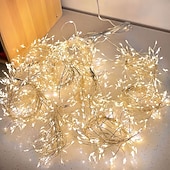 abordables Enchufe eléctrico-Cadena de luces LED con forma de petardo, 31 V CC, 9 m/6 m, 300/200 LED, IP65, resistente al agua, para exteriores, decoración de fiestas navideñas, iluminación colorida, 1 unidad