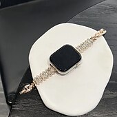 baratos Pulseiras de Apple Watch-Pulseira de joias Compatível com Pulseira Apple Watch 38mm 40mm 41mm 42mm 44mm 45mm 49mm Bling Diamond Ajustável Respirável Lega pulseira de substituição para iwatch Ultra 2 Series 9 8 7 SE 6 5 4 3 2