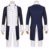 preiswerte Outfits-Retro Vintage Rokoko Viktorianisch Hose Hemd Trenchcoat Gentleman Kostüm Herren königlich Halloween Karneval Maskerade Leistung Party Karneval von Venedig Erwachsene Mantel Weste Hemd Ganzjahres