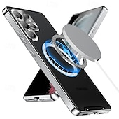 رخيصةأون جراب سامسونج-هاتف غطاء من أجل سامسونج جالاكسي S24 S23 S22 S21 Ultra Plus S21 FE اس 25 الترا حالة الامتزاز المغناطيسي مع ماجسيف حامي عدسة الكاميرا دعم الشحن اللاسلكي ضد الصدمات أكريليك سبائك الألومنيوم