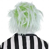 halpa Elokuvahahmon peruukit-Beetlejuice peruukkiasuste aikuisille - Asuste sisältää hassun peruukin vihreällä ja harmaalla hiusvärillä - Pukukokonaisuudet karnevaaleihin syntymäpäiväjuhliin ja teemajuhliin Halloween peruukit