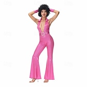cheap Outfits-Vintage Inspired 1970s Hip Hop Masquerade Sleeveless Disco Solid Color Jumpsuits Halter Neck Women&#039;s Carnival Costume Halloween Carnival Masquerade Casual Daily Party / Cocktail Pride Parade Adults&#039;