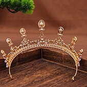 abordables Tiaras y Corona-Tiaras de la corona Brillante Legierung Boda cóctel Elegante Lujo Con Perlado Artificial Detalles de Cristal Celada Sombreros