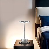 baratos Candeeiros de mesa-Alumínio sem fio lâmpada de mesa led tri-color toque escurecimento recarregável mesa luz noturna led lâmpada de leitura para restaurante hotel bar quarto decoração iluminação 1pc