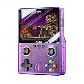 abordables Videoconsolas-Consola de juegos retro portátil x6, miniconsola con pantalla IPS de 3,5 pulgadas, conexión de controlador compatible con ATJ22735, 32 bits, RISC, regalo para niños