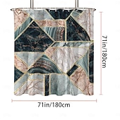 baratos Cortinas de Banho-Cortina de Chuveiro com Ganchos 180cm*180cm(70&quot;*70&quot;) Poliéster Lavável à Prova d&#039;Água com Padrão para Decoração de Banheira de Banheiro Mármore Abstrato