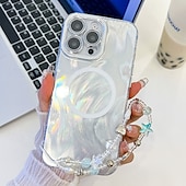 cheap iPhone Cases-Phone Case For iPhone 16 Pro Max Plus iPhone 16 Pro Max iPhone 15 iPhone 15 Pro Max iPhone 14 Pro Max iPhone 13 Pro Max Back Cover Magnetic Support Wireless Charging with Wrist Strap Retro Plating