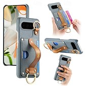 preiswerte Andere Handyhülle-Handy Hülle Handyhüllen Für Pixel 9 Pro XL Pixel 8 Pro Rückseite mit Halterung mit Handschlaufe Kartenschlitz Retro TPU PU-Leder