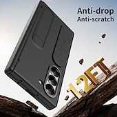 levne Pouzdra pro Samsung-Pouzdro na telefon pro Samsung Galaxy Z Fold 6 Z Fold 5 Z Fold 4 Z Fold 3 Zadní kryt s držákem s ochranou obrazovky plně ochranné retro Armor PC silikonové