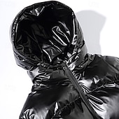 billiga Herrdunjackor och -parkas-Herr Vinterkappa Pufferjacka Vadderad jacka Ficka Polyester Dagliga kläder Datum Semester Normal Mode Ledigt Bekväm Håller värmen Höst vinter Enfärgad / vanlig färg Silver Svart Marinblå Guld