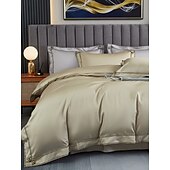 economico Collezione d&#039;elite-Set copripiumino da 4 pezzi, 100% cotone biologico, tessuto morbido e traspirante, include copripiumino e federe per un sonno confortevole.