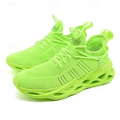 economico Sneakers da uomo-scarpe da corsa traspiranti da uomo verde neon – scarpe sportive leggere con suola ammortizzata per sport e attività all&#039;aperto
