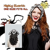 economico Accessori per acconciature-bandane all&#039;uncinetto per donna ragnatela teschio sciarpa all&#039;uncinetto fascia nera all&#039;uncinetto sciarpa lavorata a maglia per Halloween